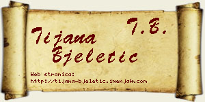 Tijana Bjeletić vizit kartica